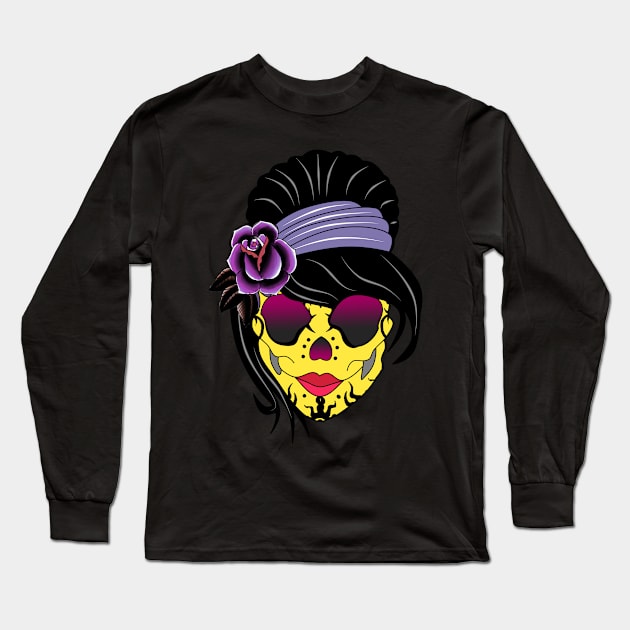 cute skull Long Sleeve T-Shirt by MARK ASHKENAZI